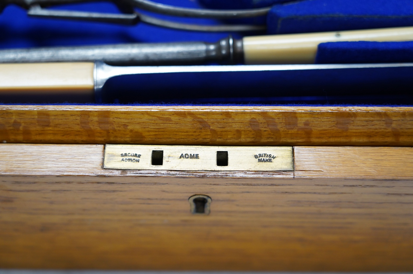 A cased canteen of plated flatware and an Elkington cased set of fruit knives and forks. Condition - fair